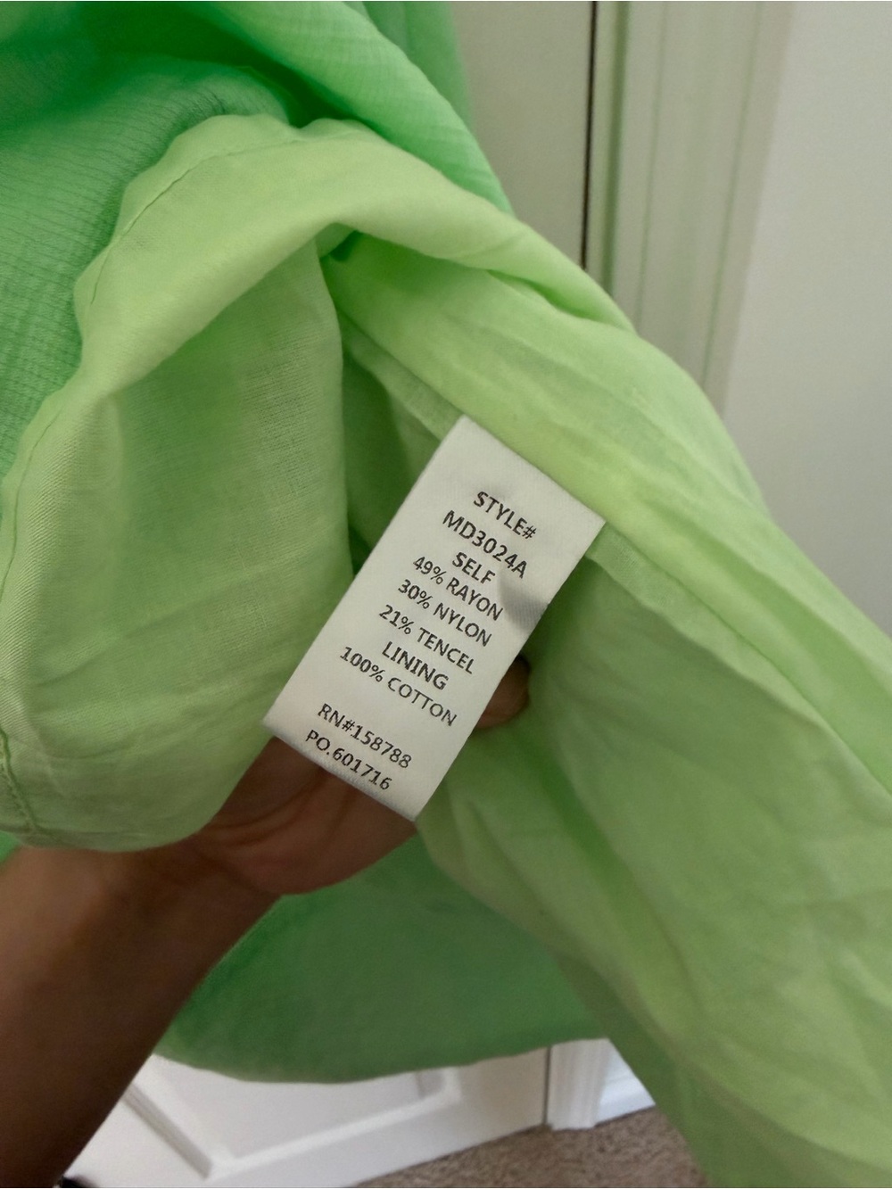 Medium • MABLE Neon Green Ruffle-Sleeve Mini Dress - Picture 8 of 12